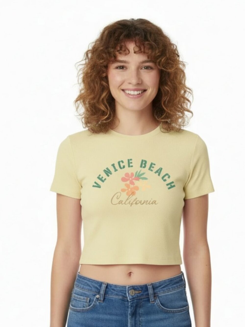 NEW Doe Venice Beach California Women's Graphic Medium (8/10) Short Sleeve Tee